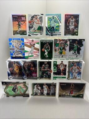 Celtics Jaylen Brown/Jayson Tatum 17 card lot w/ new 26’ Topps NBA Hoops cards